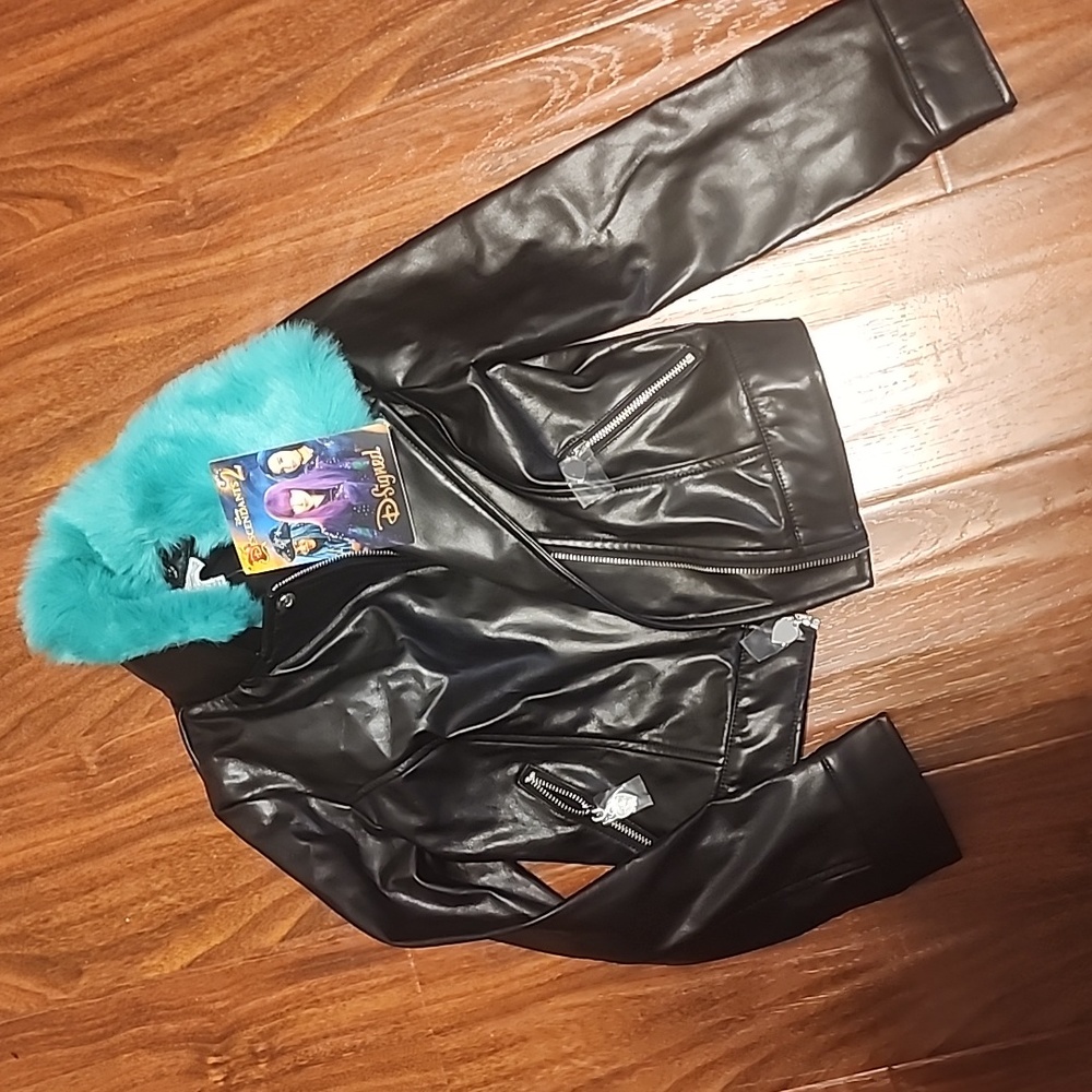 Girls black pleather jacket
